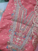 Neck Embroidery Chanderi Unstitched Suit With Dupatta